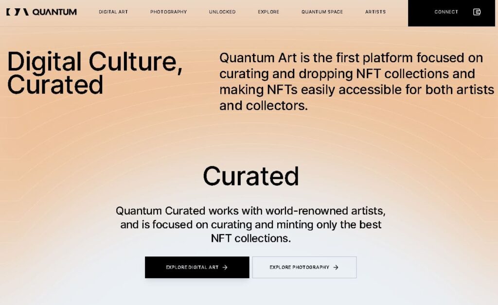 موقع nft لبيع الصور في موقع Quantum Art